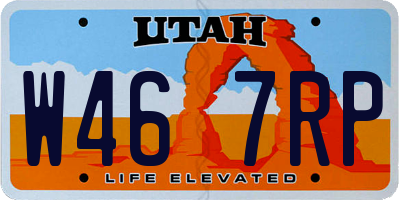 UT license plate W467RP