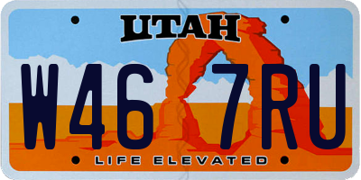 UT license plate W467RU