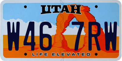 UT license plate W467RW