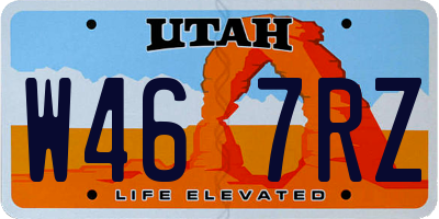 UT license plate W467RZ
