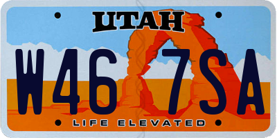 UT license plate W467SA