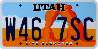 UT license plate W467SC