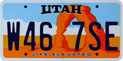 UT license plate W467SE