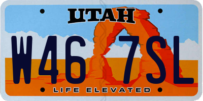 UT license plate W467SL