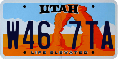 UT license plate W467TA