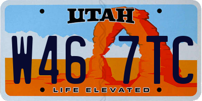 UT license plate W467TC