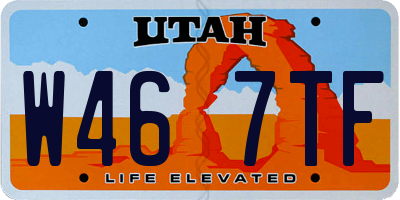 UT license plate W467TF