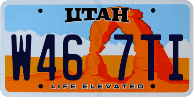 UT license plate W467TI