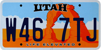 UT license plate W467TJ
