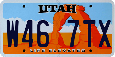 UT license plate W467TX