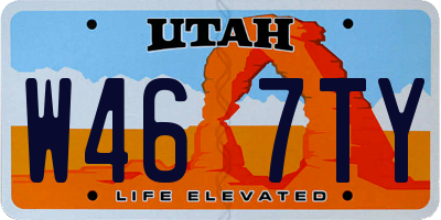 UT license plate W467TY