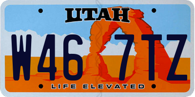 UT license plate W467TZ
