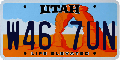 UT license plate W467UN