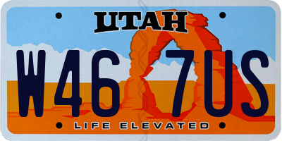 UT license plate W467US