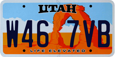UT license plate W467VB