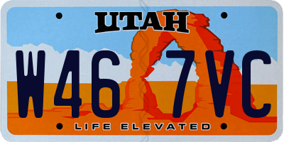 UT license plate W467VC
