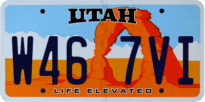 UT license plate W467VI