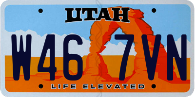 UT license plate W467VN