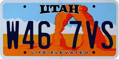 UT license plate W467VS