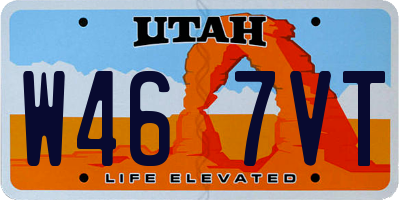 UT license plate W467VT