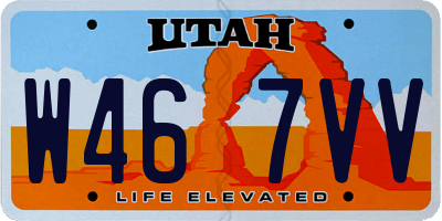UT license plate W467VV