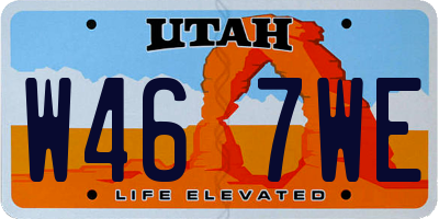 UT license plate W467WE