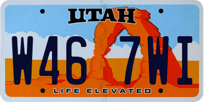 UT license plate W467WI