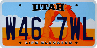 UT license plate W467WL