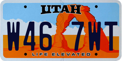 UT license plate W467WT