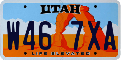 UT license plate W467XA
