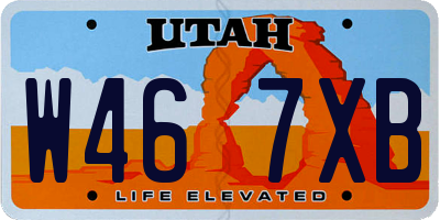 UT license plate W467XB