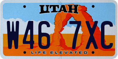UT license plate W467XC