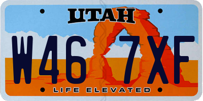 UT license plate W467XF