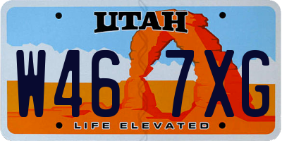 UT license plate W467XG