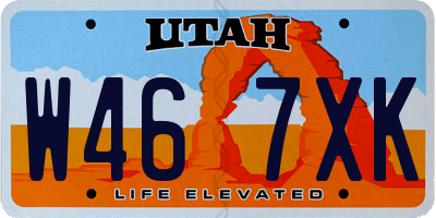 UT license plate W467XK