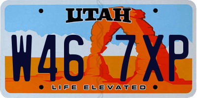 UT license plate W467XP