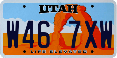 UT license plate W467XW