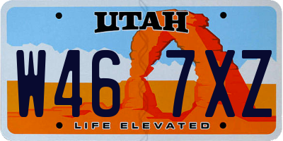 UT license plate W467XZ