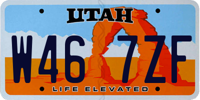 UT license plate W467ZF