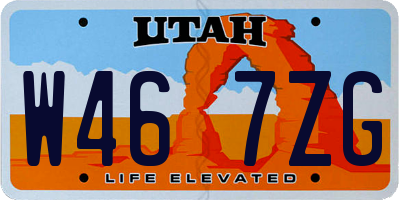 UT license plate W467ZG