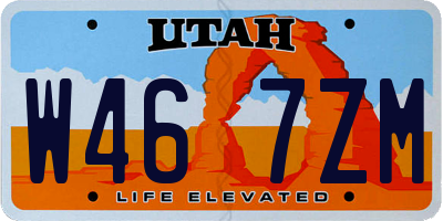 UT license plate W467ZM