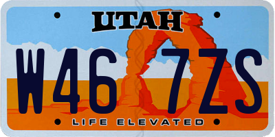UT license plate W467ZS