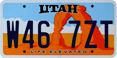 UT license plate W467ZT