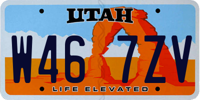 UT license plate W467ZV