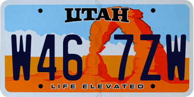 UT license plate W467ZW