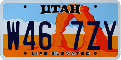 UT license plate W467ZY