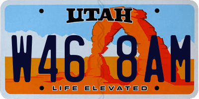 UT license plate W468AM