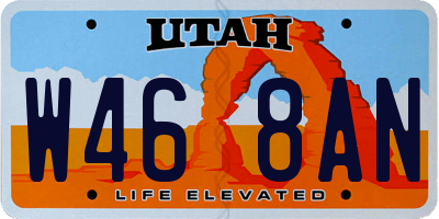UT license plate W468AN