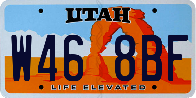 UT license plate W468BF