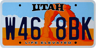 UT license plate W468BK